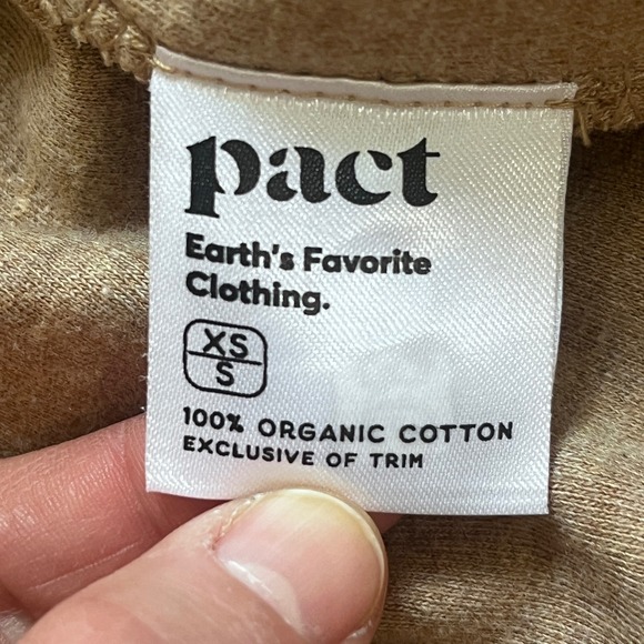 Pact Women Organic Cotton Open Front Airplane Cardigan Tan XS Oversized Minimal - Picture 8 of 12
